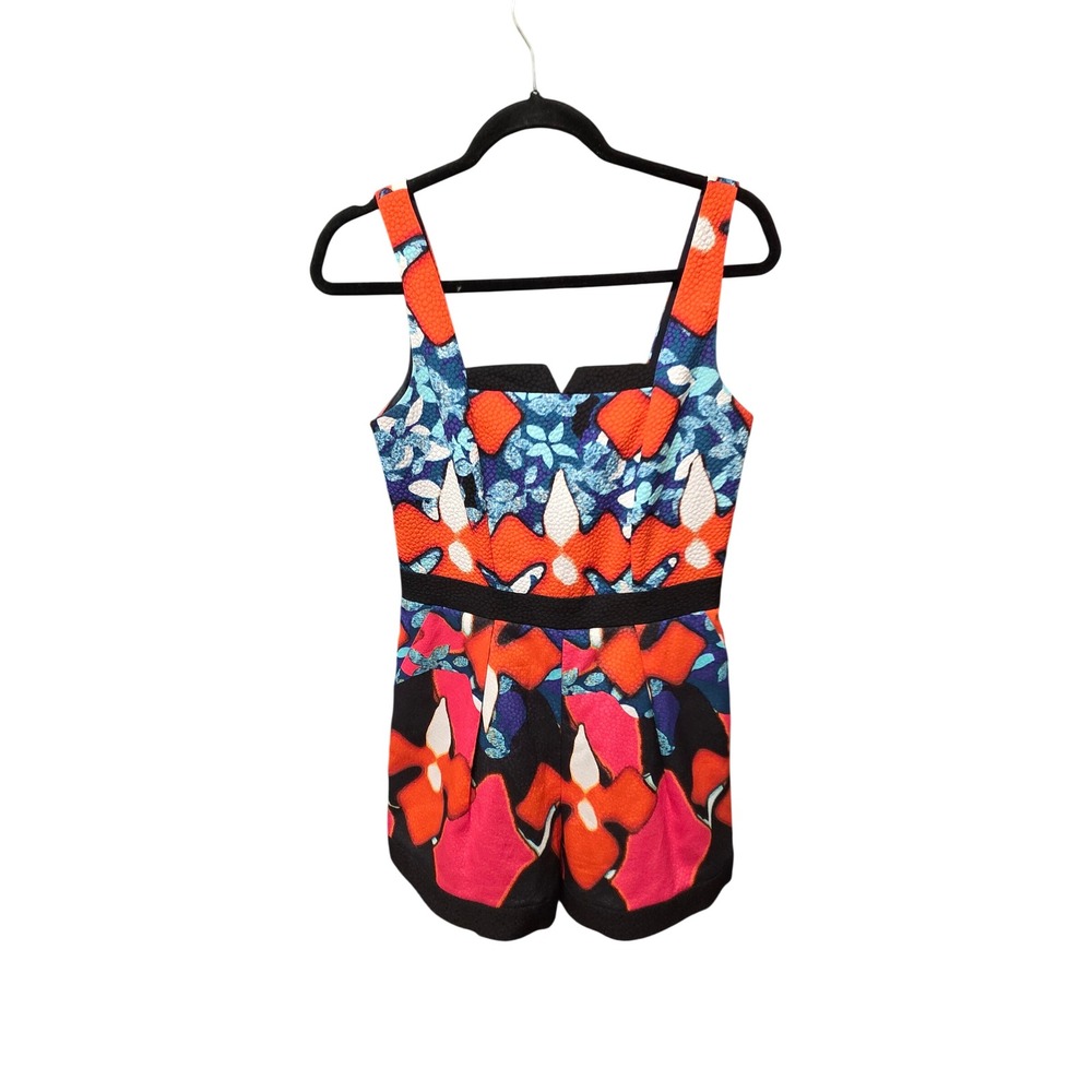 PETER PILOTTO Women's Size 4 Colorful Floral Print Sleeveless Romper Pockets - Picture 4 of 9